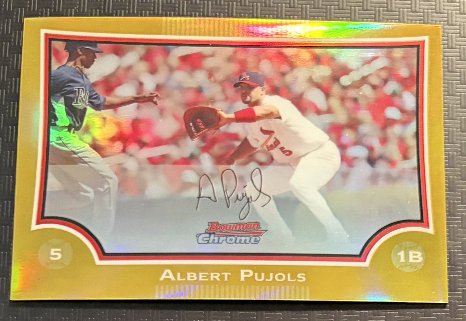 2009 Bowman Chrome Albert Pujols Gold Refractor 21/50 Cardinals