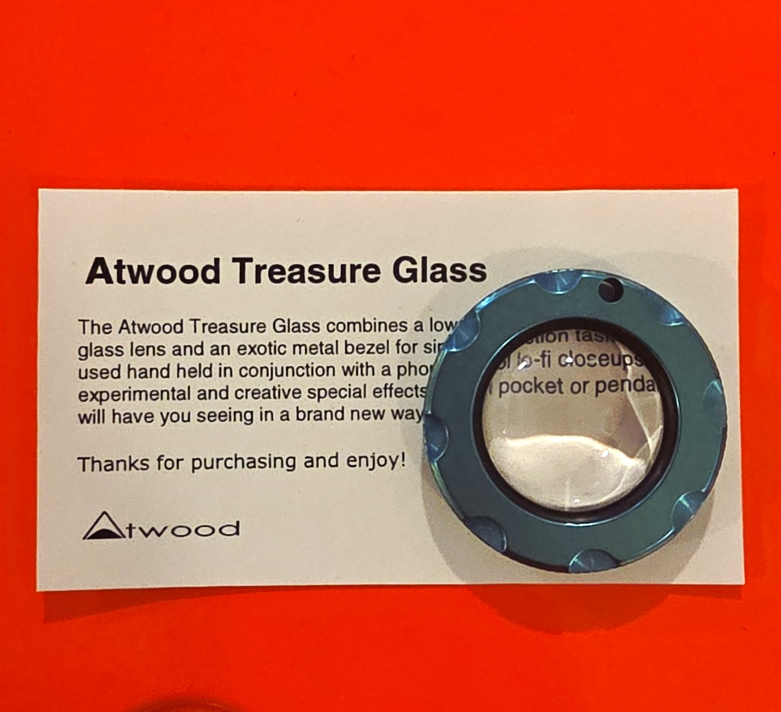 Rare Peter Atwood Titanium Treasure Glass Magnifier With Anodizing Rare Peter Atwood Titanium Treasure Glass Magnifier With Anodizing