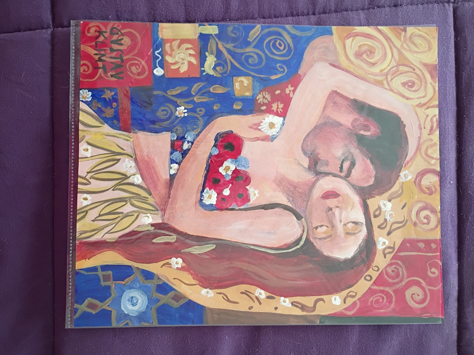 GUSTAV KLIMT oil painting on paper signed, with COA GUSTAV KLIMT oil painting on paper signed, with COA