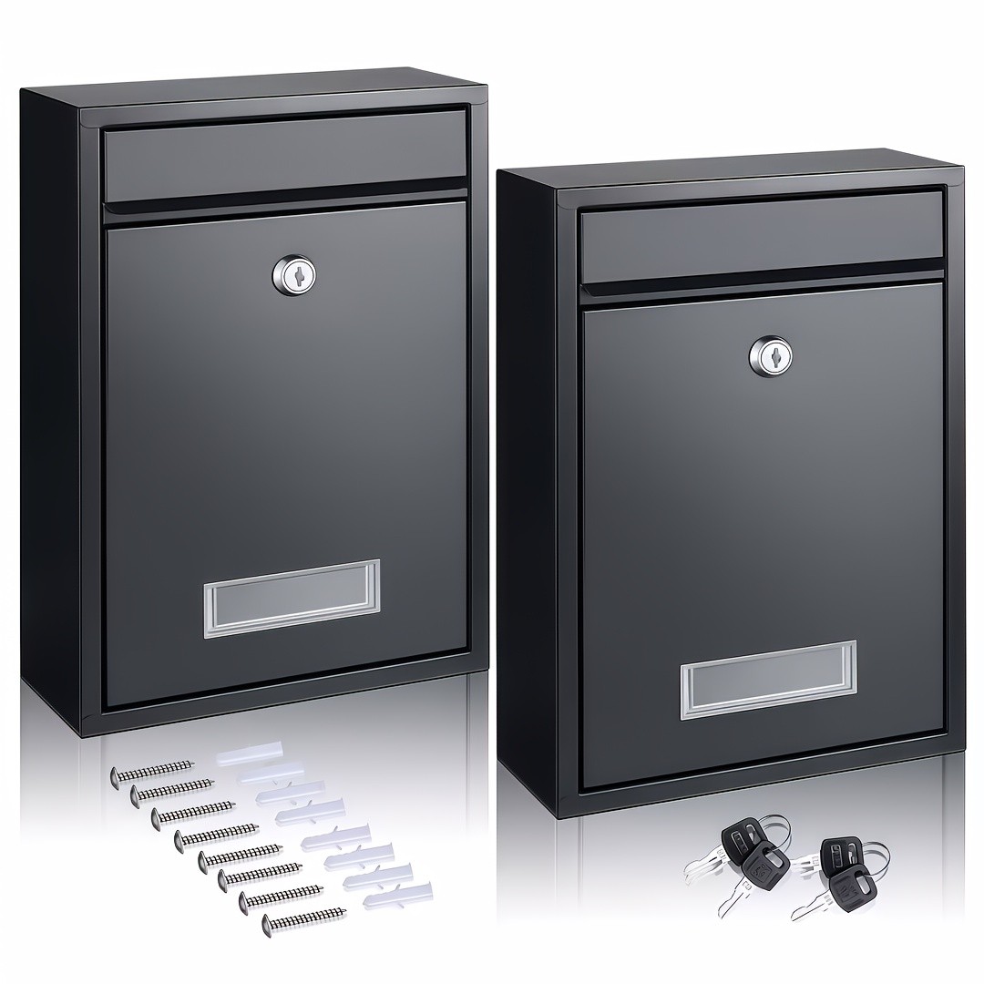 2/1pc Heavy-Duty Locking Mailbox Wall Mounted