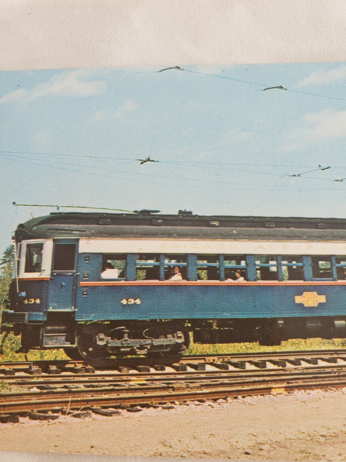 C 1960s Chicago Aurora & Elgin No 434 Passenger Trolley Seashore Museum Postcard C 1960s Chicago Aurora & Elgin No 434 Passenger Trolley Seashore Museum Postcard