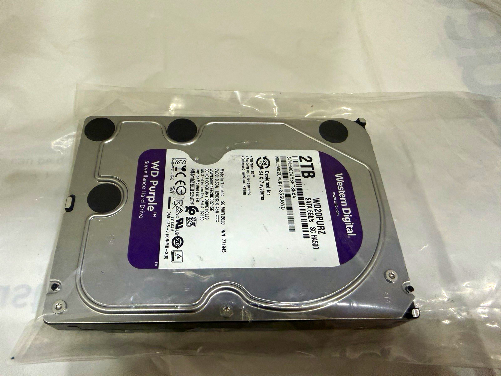 Western Digital WD Purple 2TB WD20PURZ 3.5 Western Digital WD Purple 2TB WD20PURZ 3.5