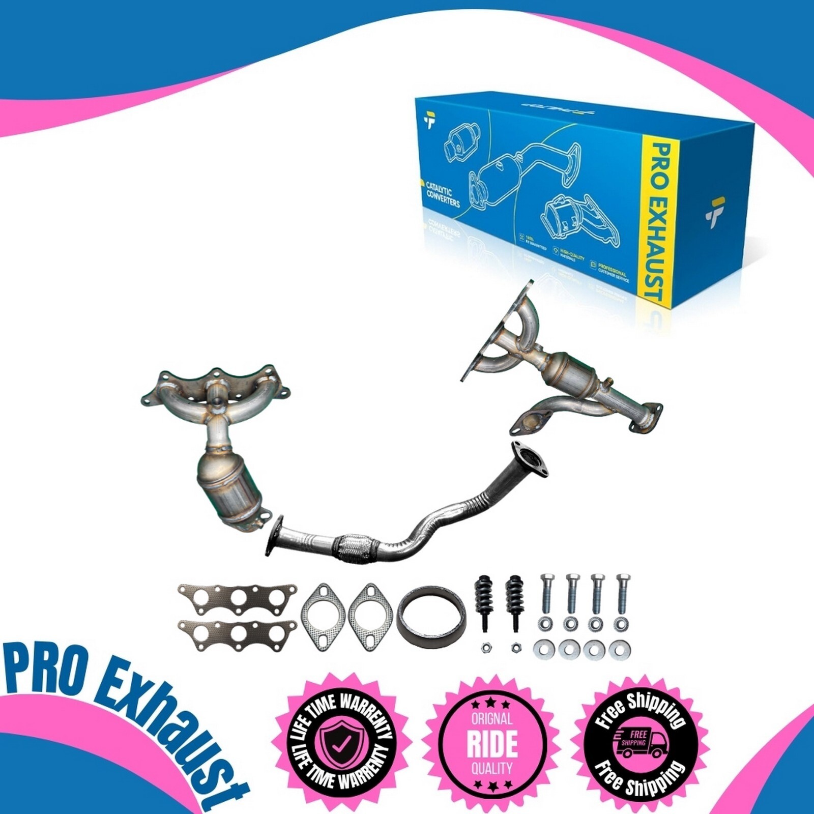 Front Manifold+ Pipe+ Rear Manifold For 2004-2008, 2010-2011 Endeavor 3.8L LS&SE