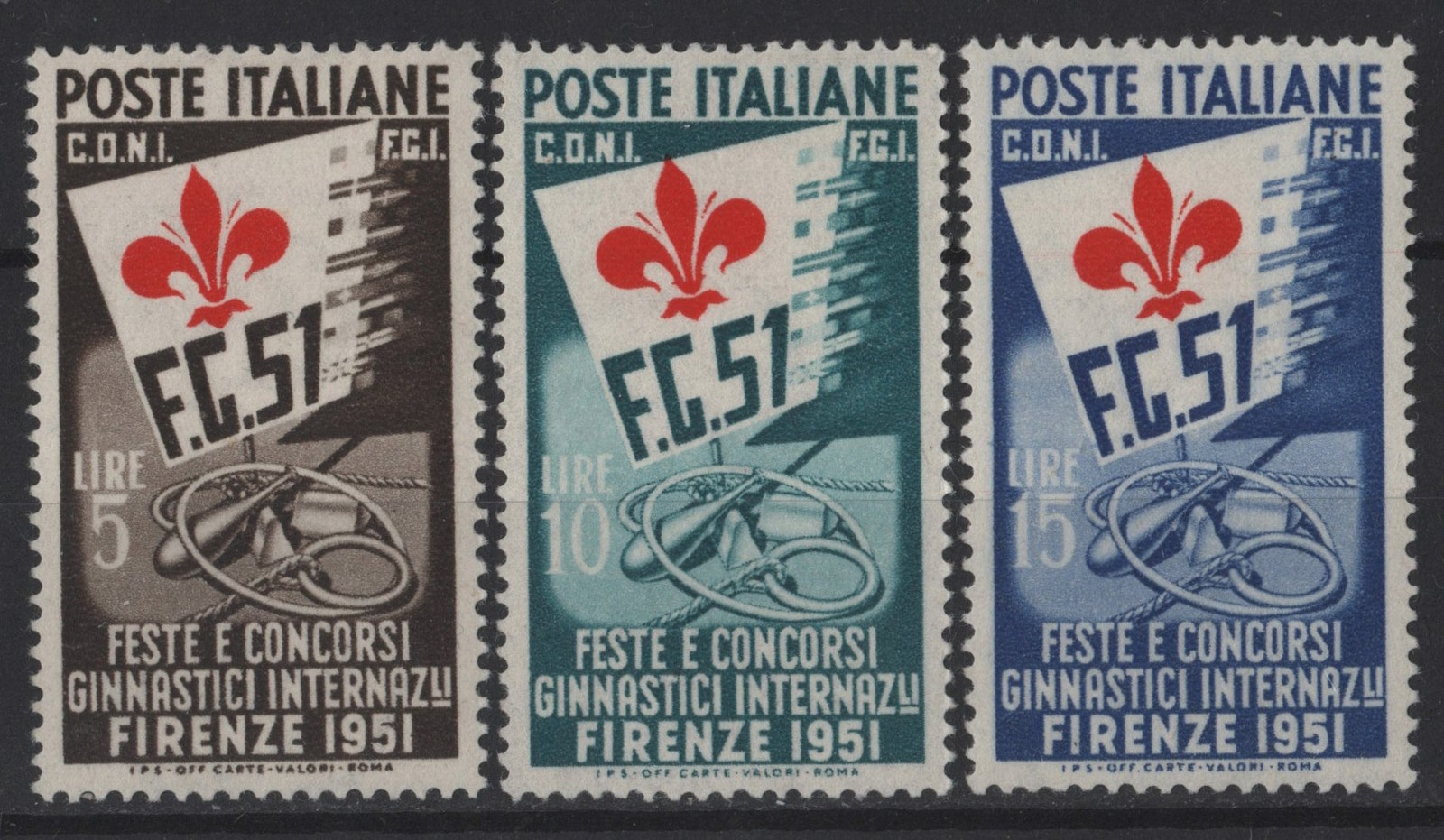 Italy 1951 “Ginnici Firenze” M.N.H. 2