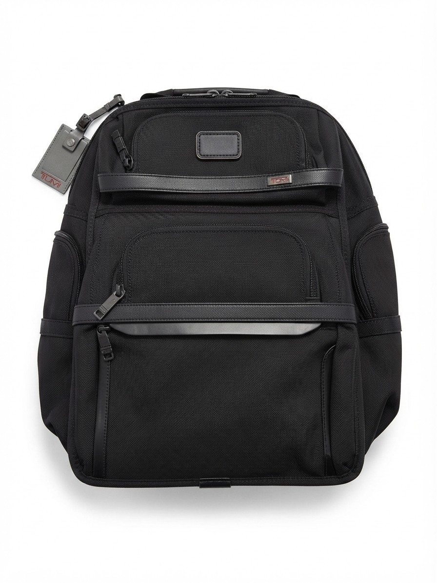 TUMI Alpha 3 Brief Pack Backpack Black Nylon Business Travel Laptop Bag 2603578D
