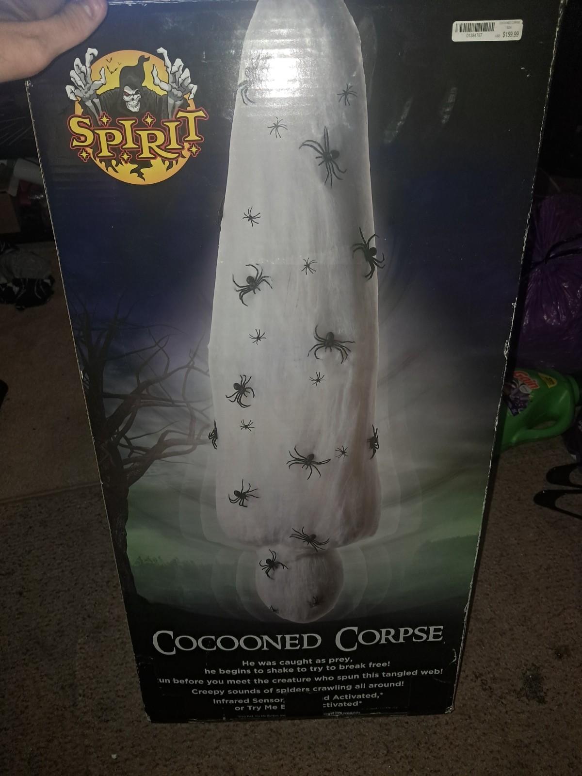Spirit Halloween Cocooned Corpse Lifesize Animatronic Animated Prop Spiders Web Spirit Halloween Cocooned Corpse Lifesize Animatronic Animated Prop Spiders Web
