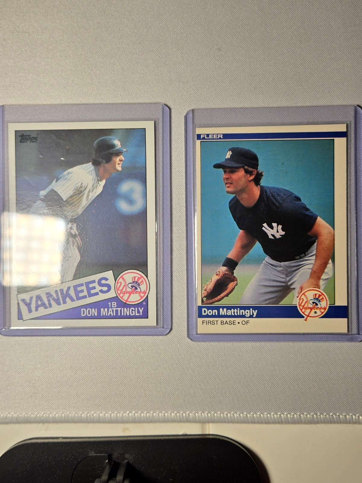 Don Mattingly NY Yankees 2-Card Lot 1985 Topps #665 & 1984 Fleer #131