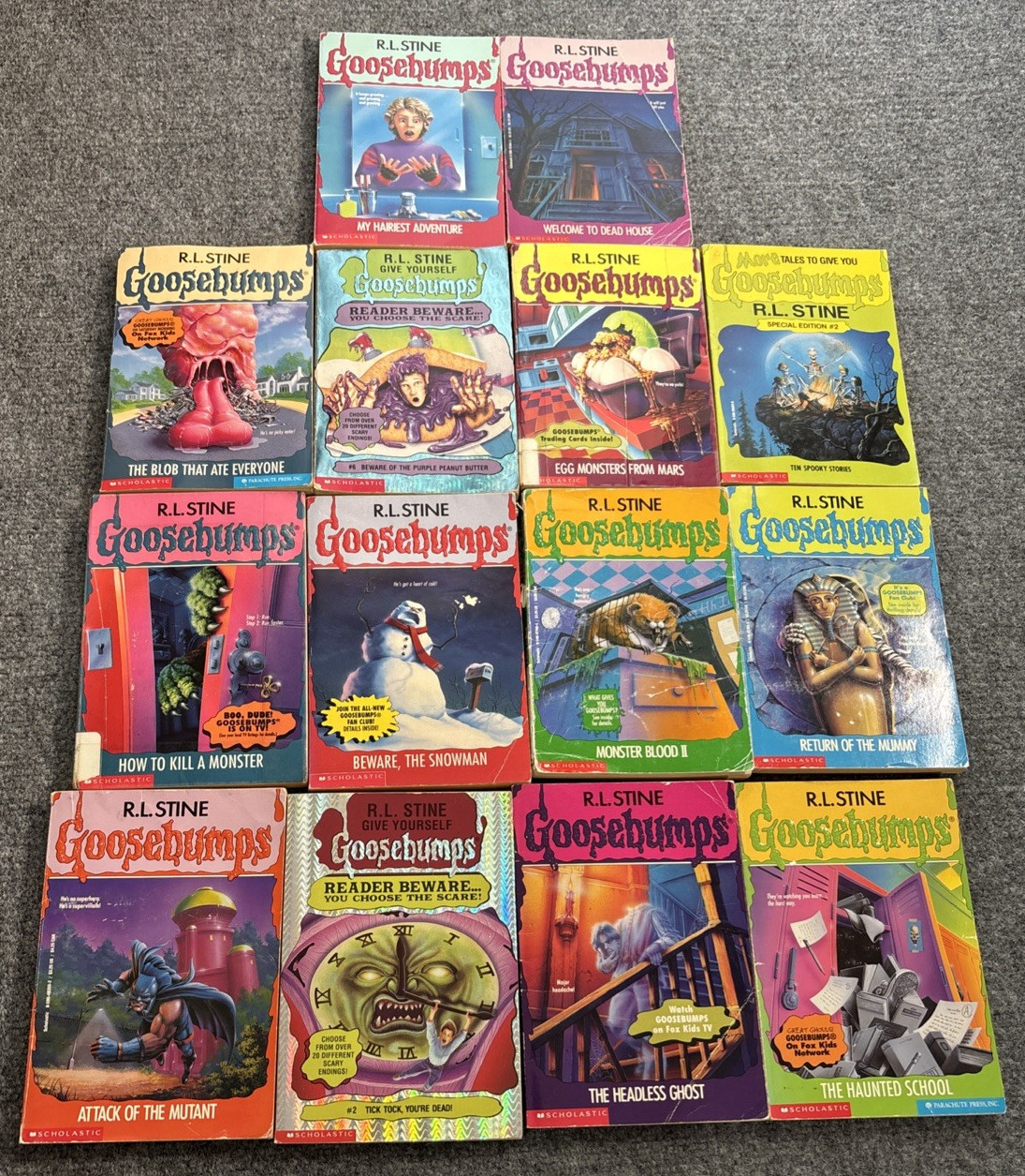 Lot of 14 R L Stine Goosebumps 1990s PB 51 46 37 59 2 25 18 26 1 6 55 42 SE  2