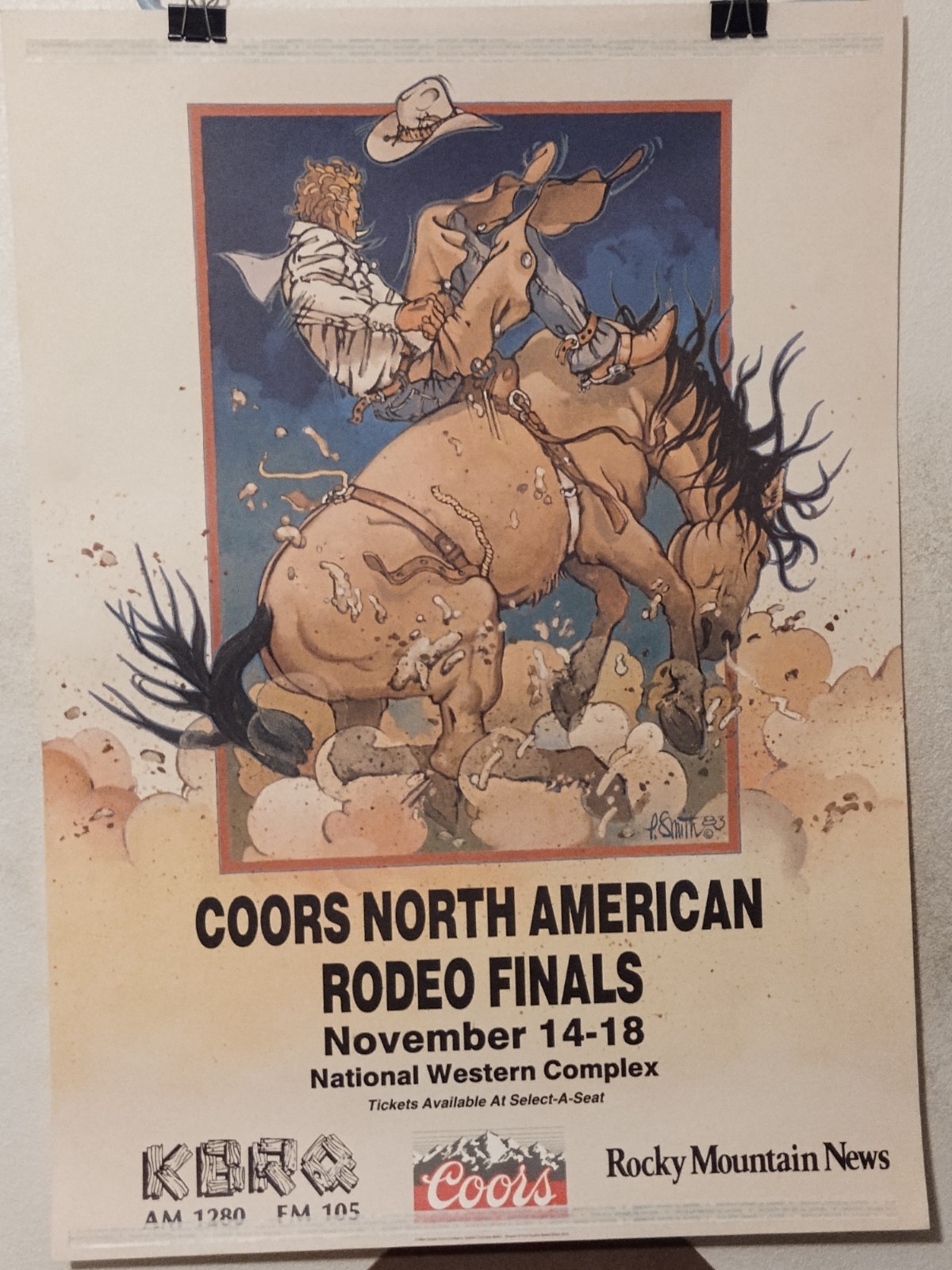 1984 Coors Rodeo Poster NOS Original North American Finals Denver Colorado