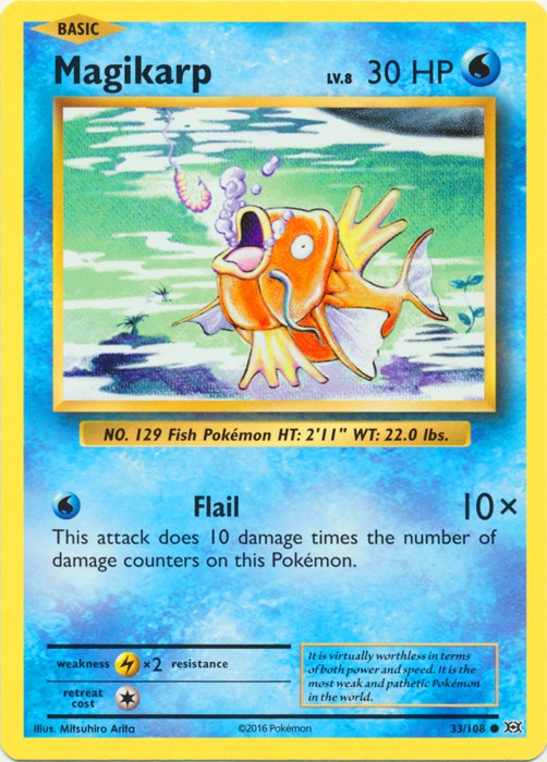 Magikarp - 33/108 - Common (Near Mint) XY Evolutions - Water Pokémon