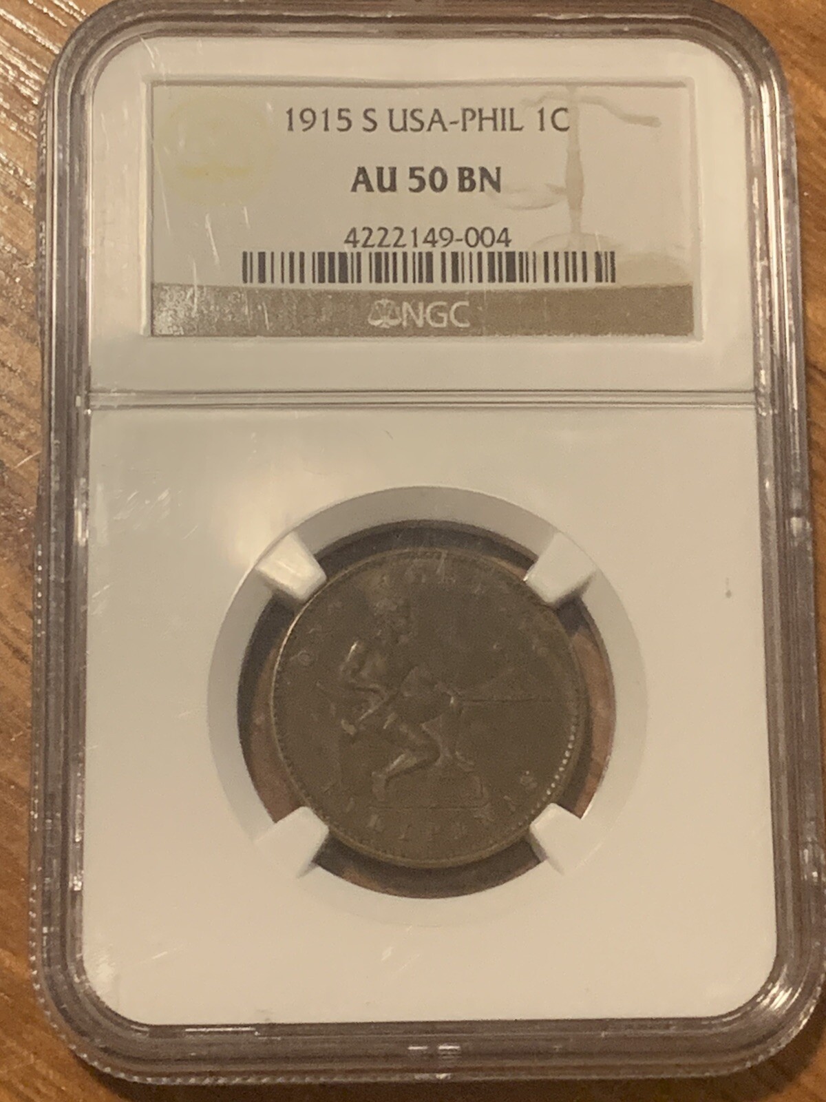 US Philippines 1915S 1 Centavo NGC AU-50BN KM163 Key Date US Philippines 1915S 1 Centavo NGC AU-50BN KM163 Key Date