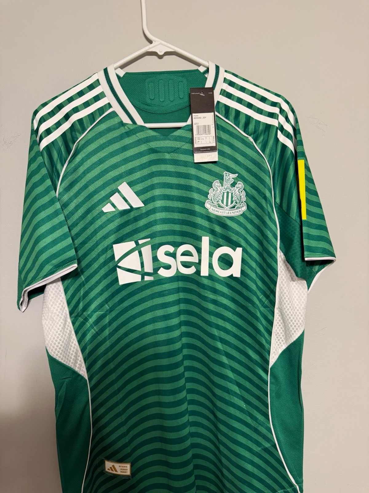 adidas Newcastle United Sela Sponsor Soccer Jersey Green/White adidas Newcastle United Sela Sponsor Soccer Jersey Green/White