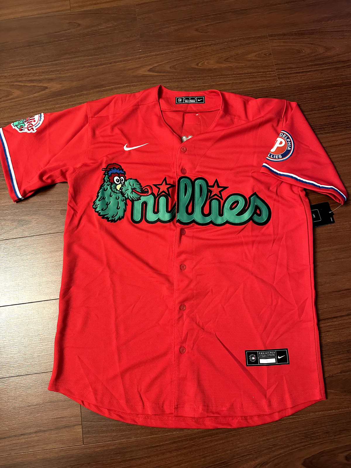 Red  Men's Philadelphia Phillies Philly Phanatic Stitched Jersey USA Seller