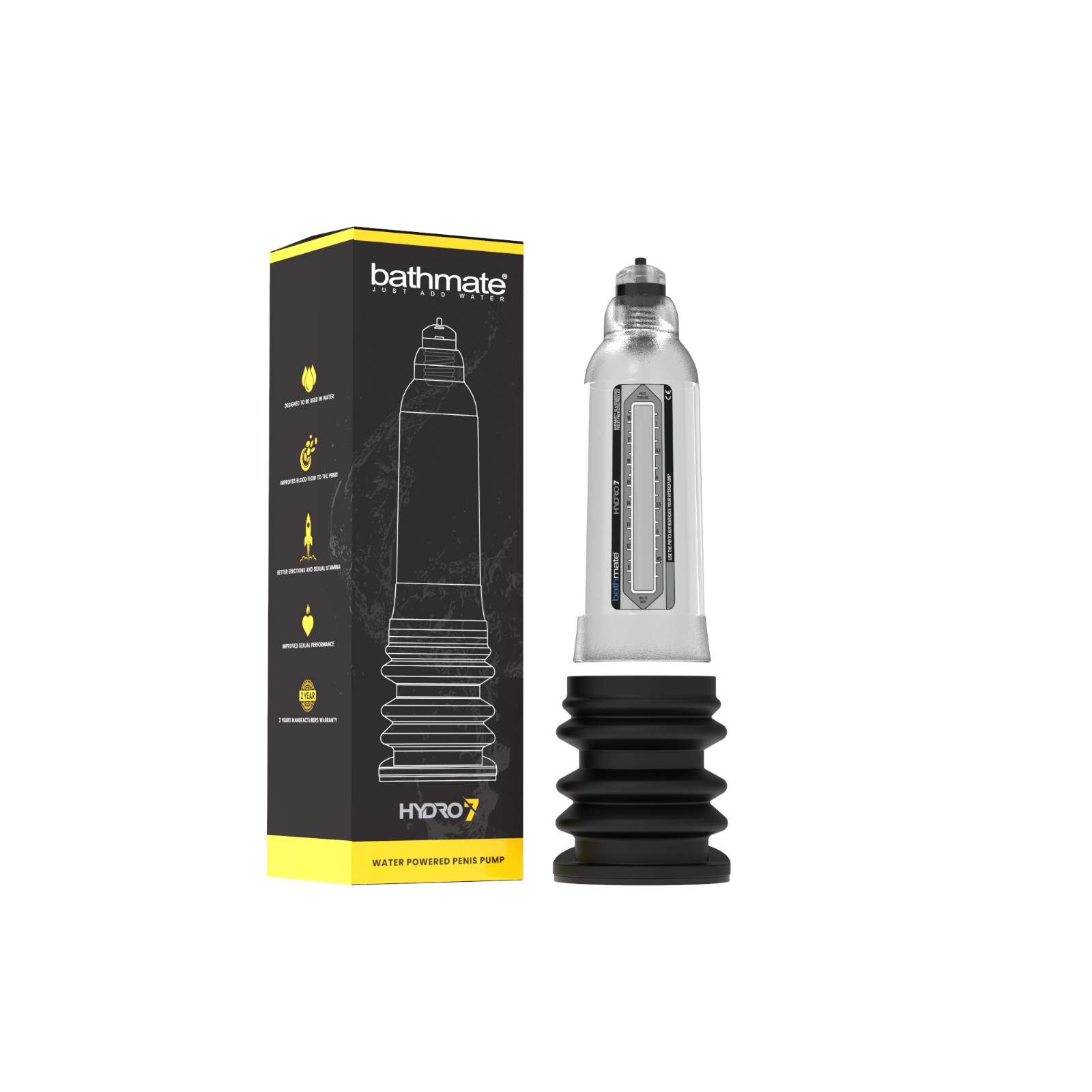 BATHMATE HYDRO 7 HERCULES CLEAR HYDROPUMP WATER PENIS ENLARGER GENUINE