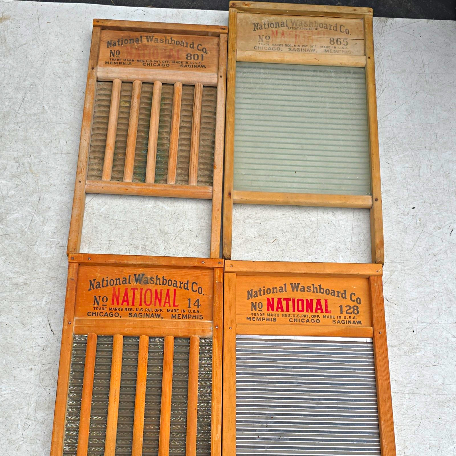 National Washboard Co. Vintage Primitive Wood Washboard Lot, Yankee, USA lot 4 National Washboard Co. Vintage Primitive Wood Washboard Lot, Yankee, USA lot 4