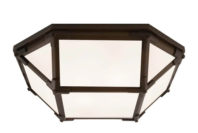 SK4008AZ-WG Morris LED 15.5 inch Antique Zinc Flush Mount in White Glass