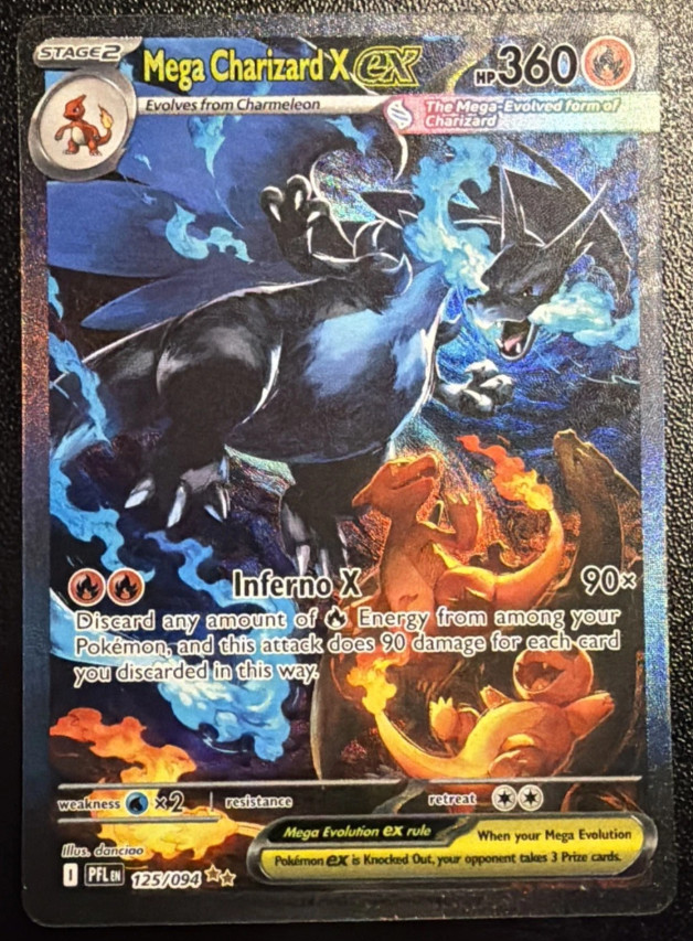 Mega Charizard X ex 125/094 Me02: Phantasmal Flames Holo SIR NM Mega Charizard X ex 125/094 Me02: Phantasmal Flames Holo SIR NM