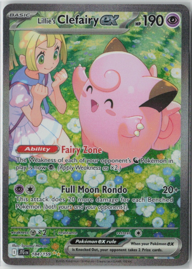 Pokemon Lillie's Clefairy ex 184/159 Journey Together Full Art Holo SIR NM EN Pokemon Lillie's Clefairy ex 184/159 Journey Together Full Art Holo SIR NM EN