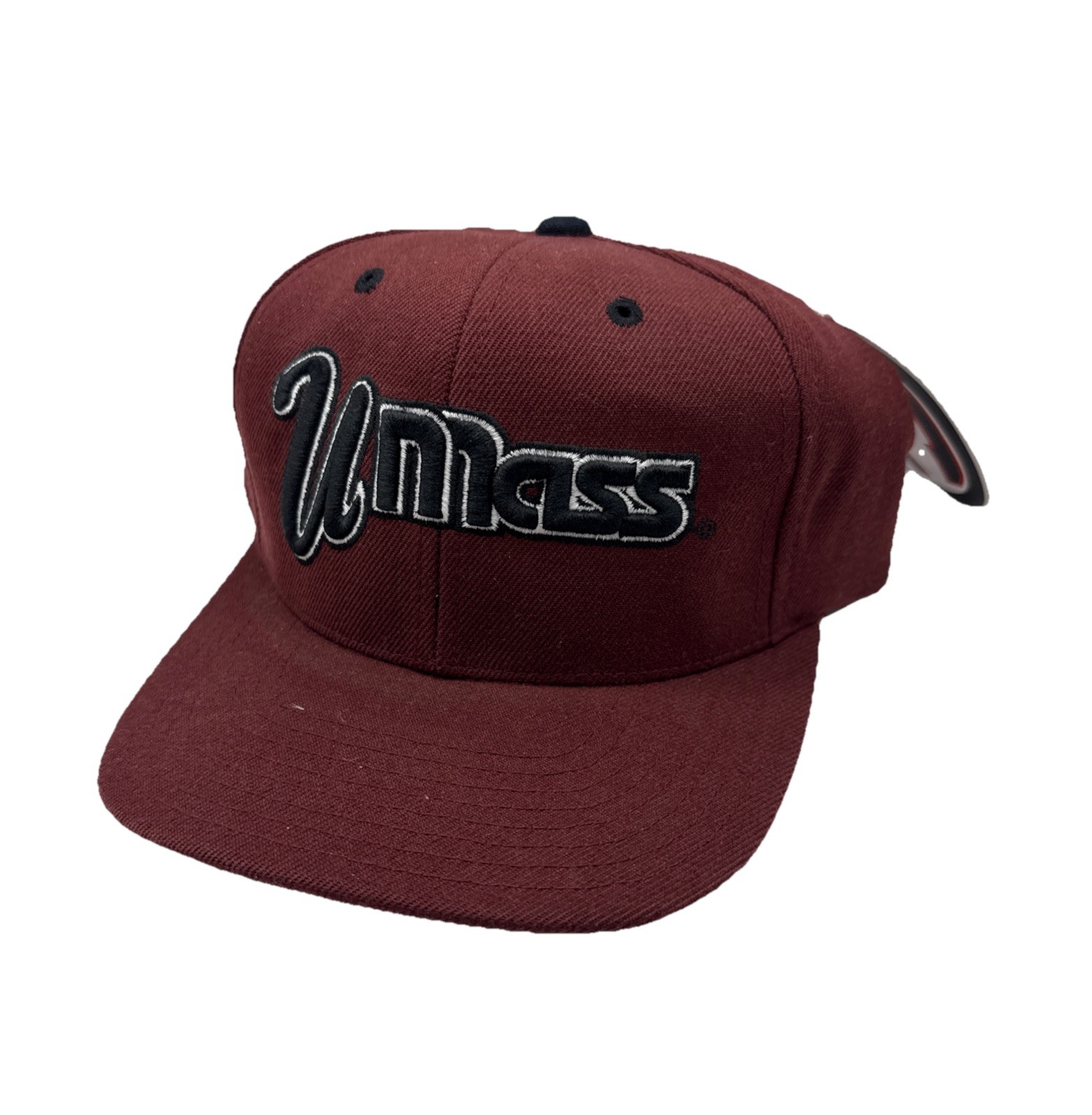 Vintage UMass Minutemen Maroon Snapback Hat Colosseum Athletics Made in USA NWT