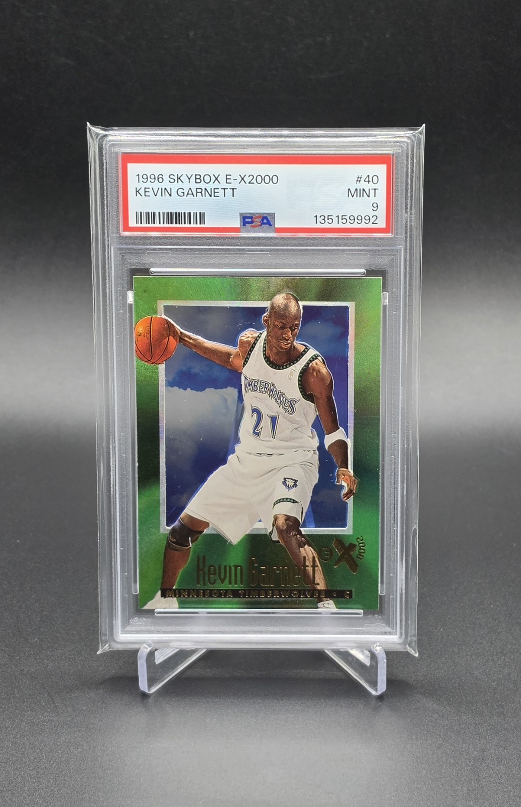 1996-97 Skybox E-X2000 - Kevin Garnett #40 PSA 9 Mint TOUGH 2nd year card 1996-97 Skybox E-X2000 - Kevin Garnett #40 PSA 9 Mint TOUGH 2nd year card