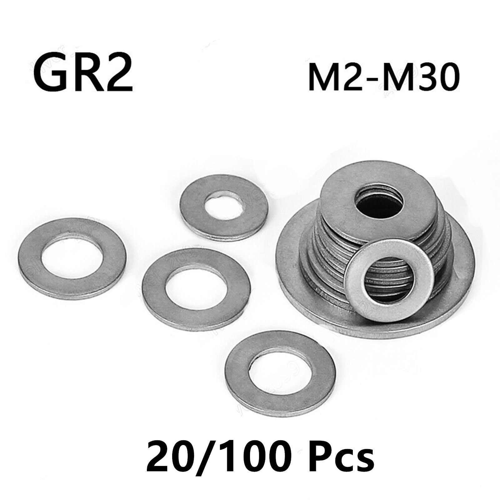 Titanium Metric Flat Washer M2 M2.5 M3 M4 M5 M6 M8 M10 M12 M14 M16 M18 M20-M30