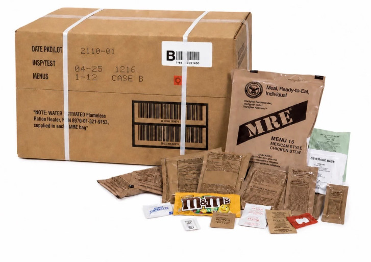 MRE U.S. Military Ready to Eat Meals INSP 2025 1, 2 or 48 Case MRE U.S. Military Ready to Eat Meals INSP 2025 1, 2 or 48 Case