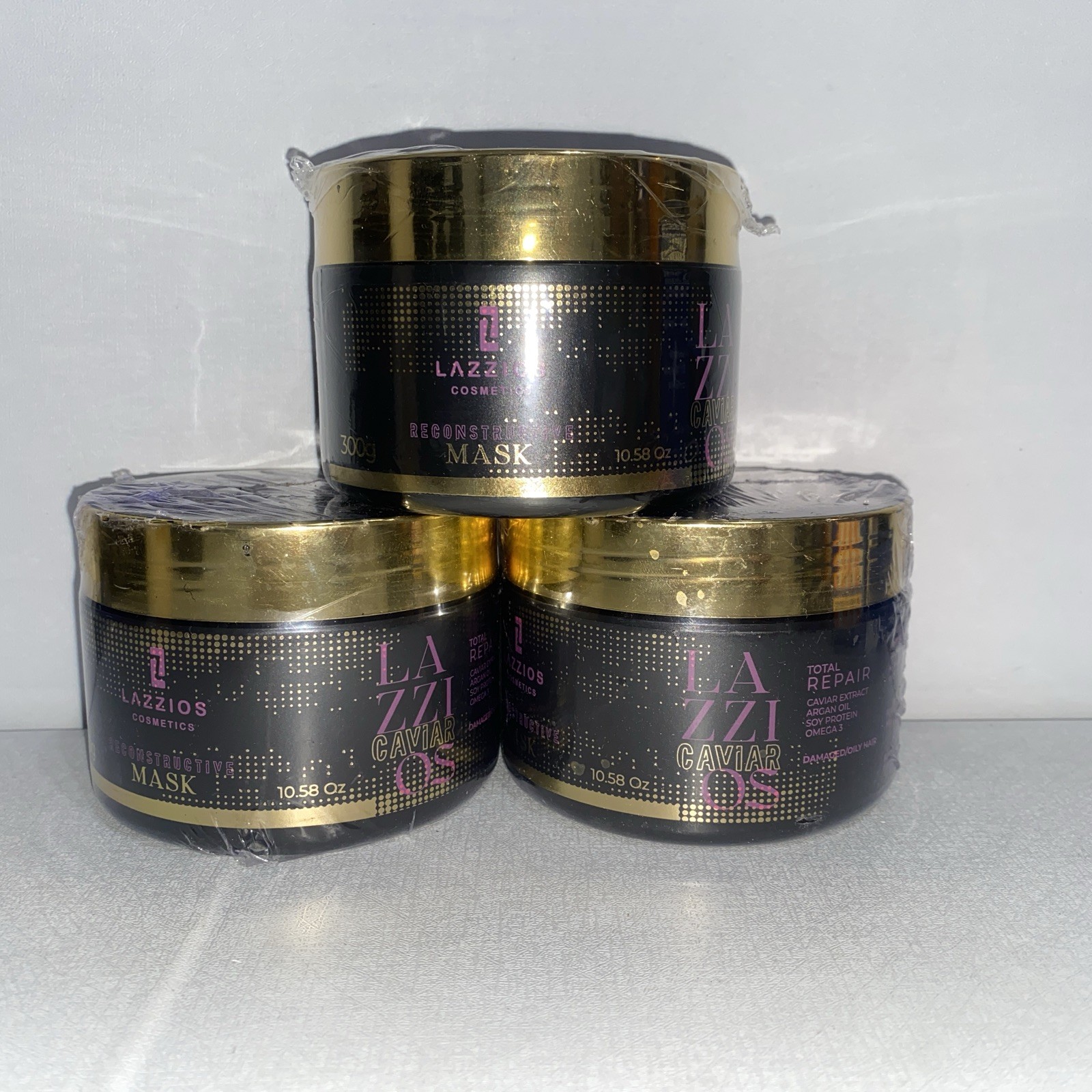 Lot Of 3-Lazzios Reconstruction Hair Mask Caviar Repair 300g Lot Of 3-Lazzios Reconstruction Hair Mask Caviar Repair 300g