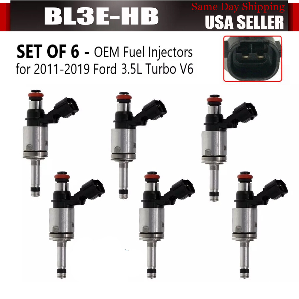 Set of 6 NEW OEM Fuel Injectors for 2011-2016 Ford F-150 3.5L TURBO V6 BL3E-HB