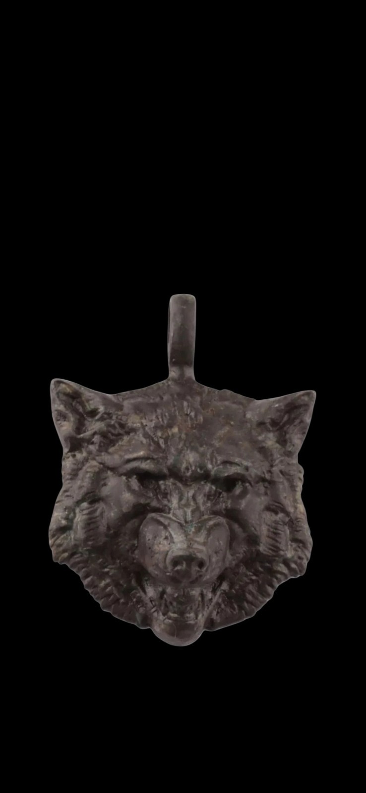 Antique WWII Ww2 Era Central European Unique Bronze Wolf Pendant Beautiful Antique WWII Ww2 Era Central European Unique Bronze Wolf Pendant Beautiful