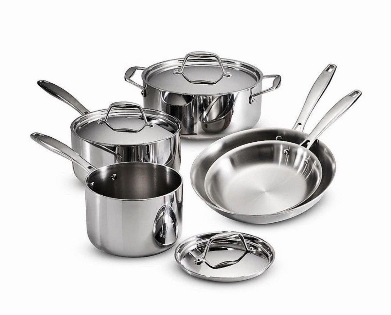 Tramontina Gourmet Tri-Ply 8-pc. Stainless Steel Cookware Set. New