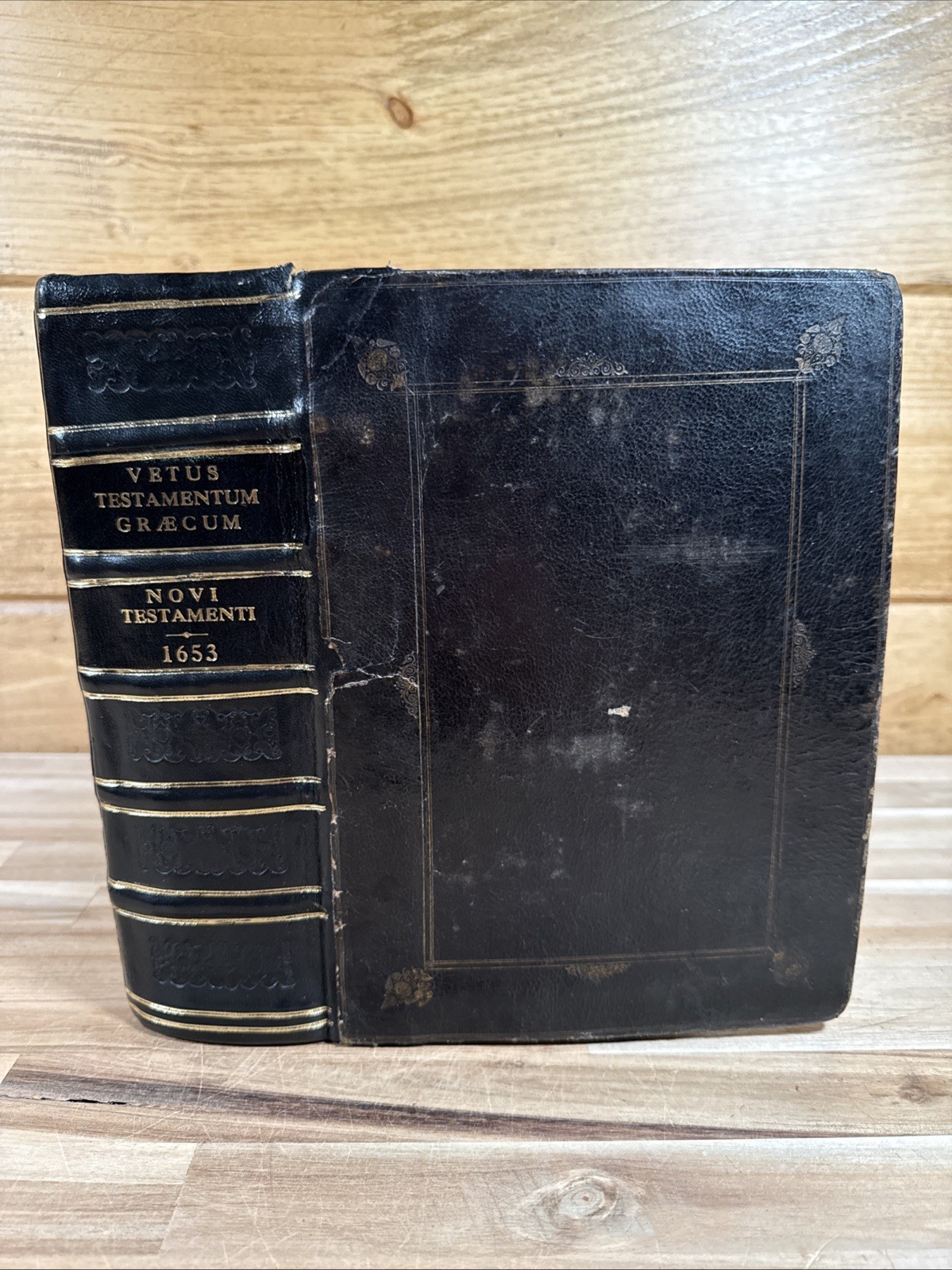 1653 GREEK SEPTUAGINT 1st edition FIRST PRINTED IN ENGLAND rare QUARTO leather