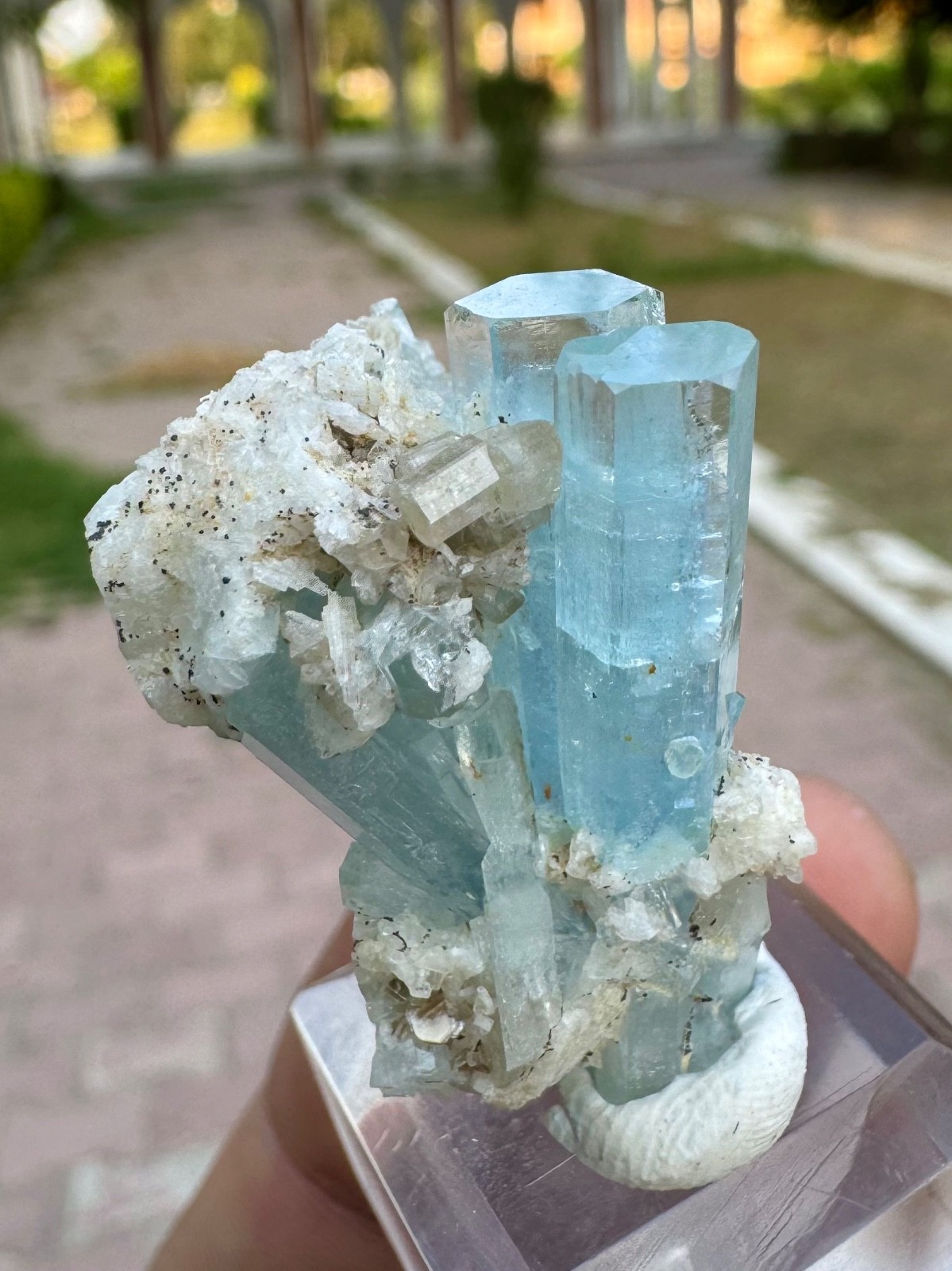 60 Carats Aquamarine Crystals With Apatite On Matrix Combine/Natural Crystal 60 Carats Aquamarine Crystals With Apatite On Matrix Combine/Natural Crystal