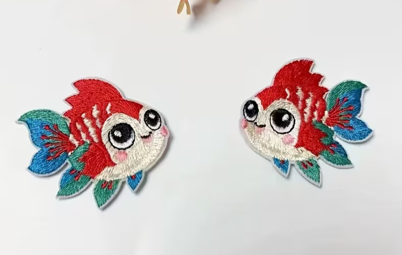 1 pair Goldfish Embroidery sew on Patch 2+1/2 x 2+1/4 inch 1 pair Goldfish Embroidery sew on Patch 2+1/2 x 2+1/4 inch