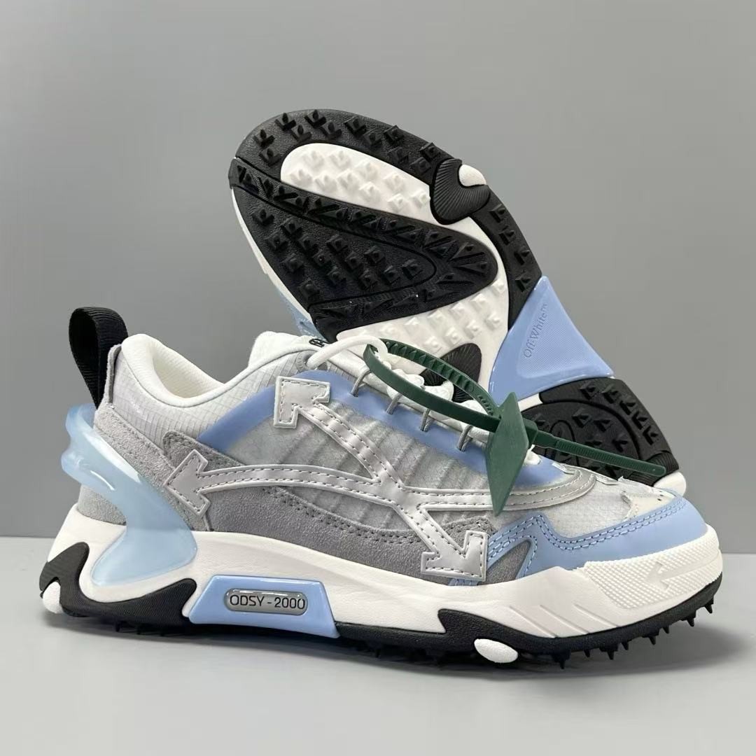 Off Arrow White ODSY-2000 Unisex Casual Sneakers Grey Light Blue Off Arrow White ODSY-2000 Unisex Casual Sneakers Grey Light Blue