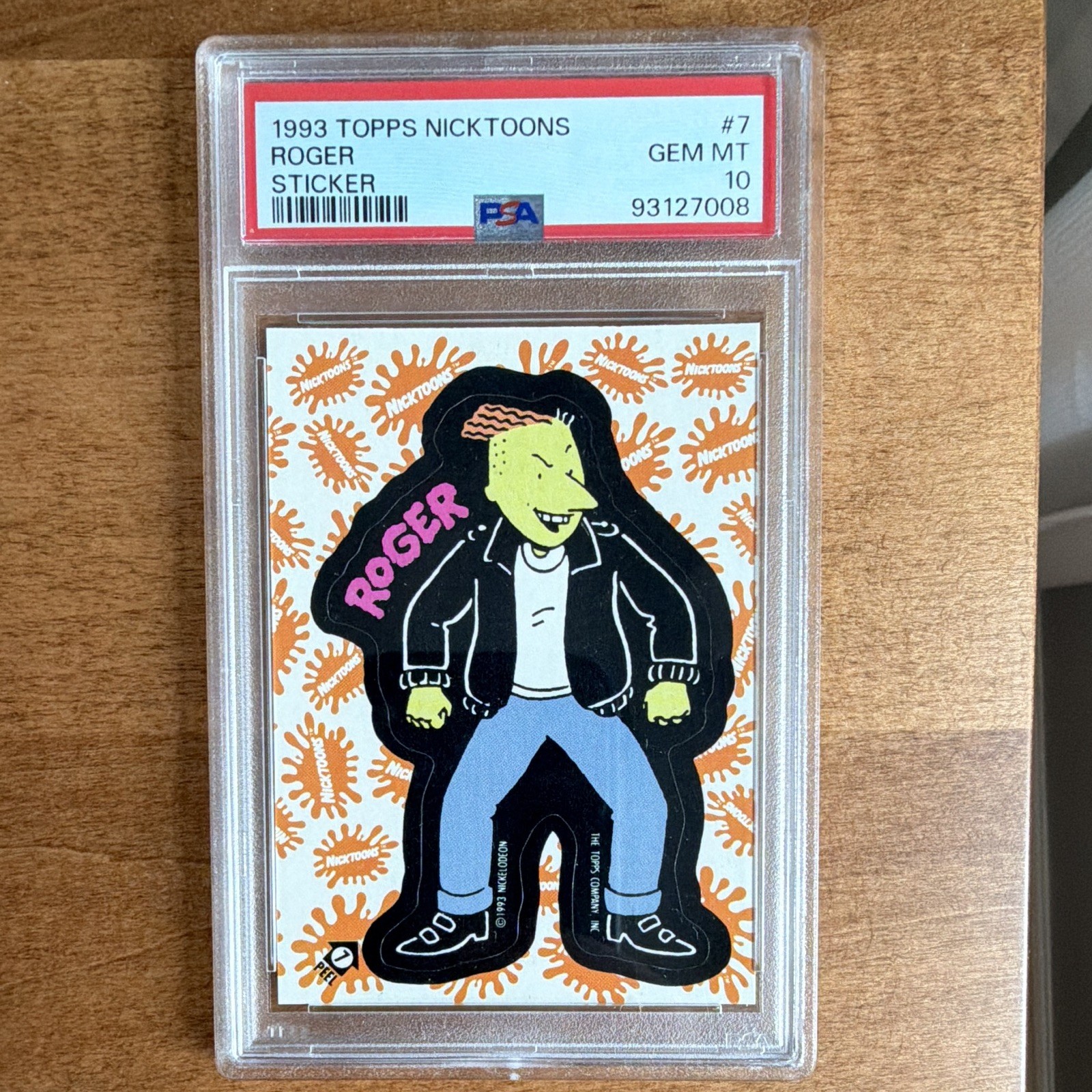 Topps 1993 Nicktoons Doug Roger Klotz Sticker #7 PSA 10 POP2 Topps 1993 Nicktoons Doug Roger Klotz Sticker #7 PSA 10 POP2