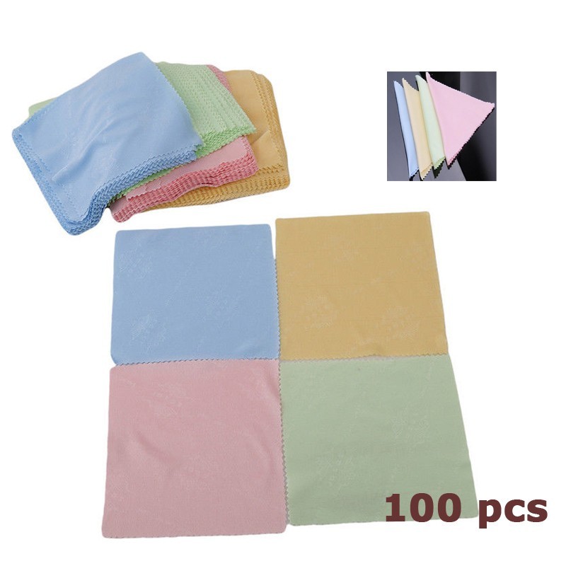 100pcs Microfiber Glasses Cleaning Cloth Wipe Glasses Lenses Clean Dust 5\