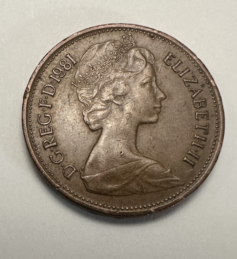 Elizabeth II Rare 1981 2 New Pence Coin Great Britain United Kingdom Elizabeth II Rare 1981 2 New Pence Coin Great Britain United Kingdom