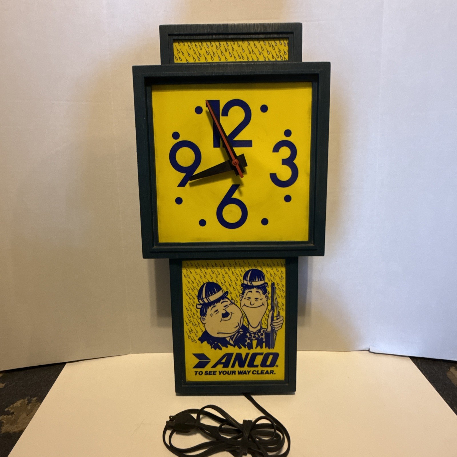 Vintage Original Anco Wiper Blade Laurel And Harty Lighted Clock