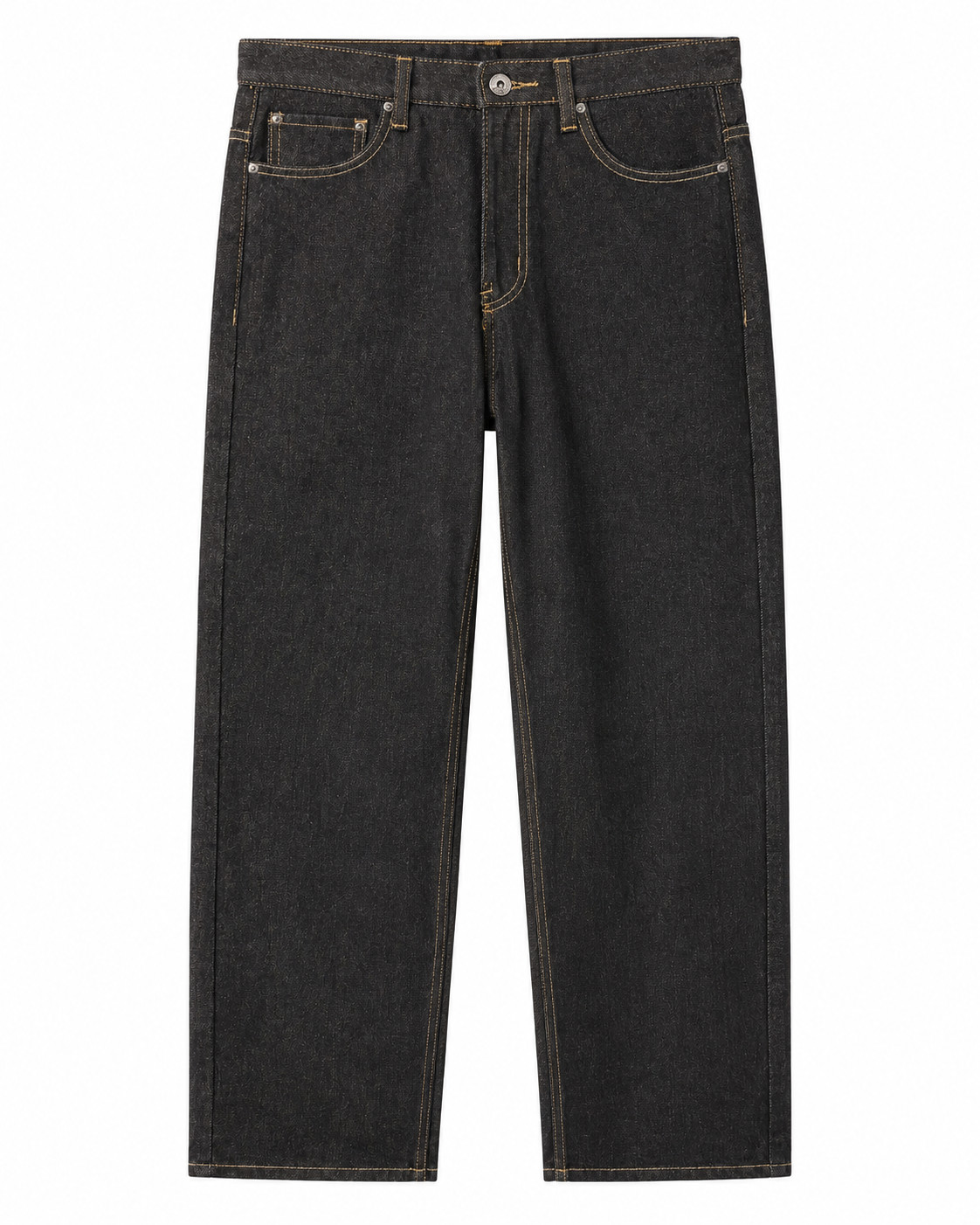 Rebel Minds Relaxed Fit Raw Black Jeans