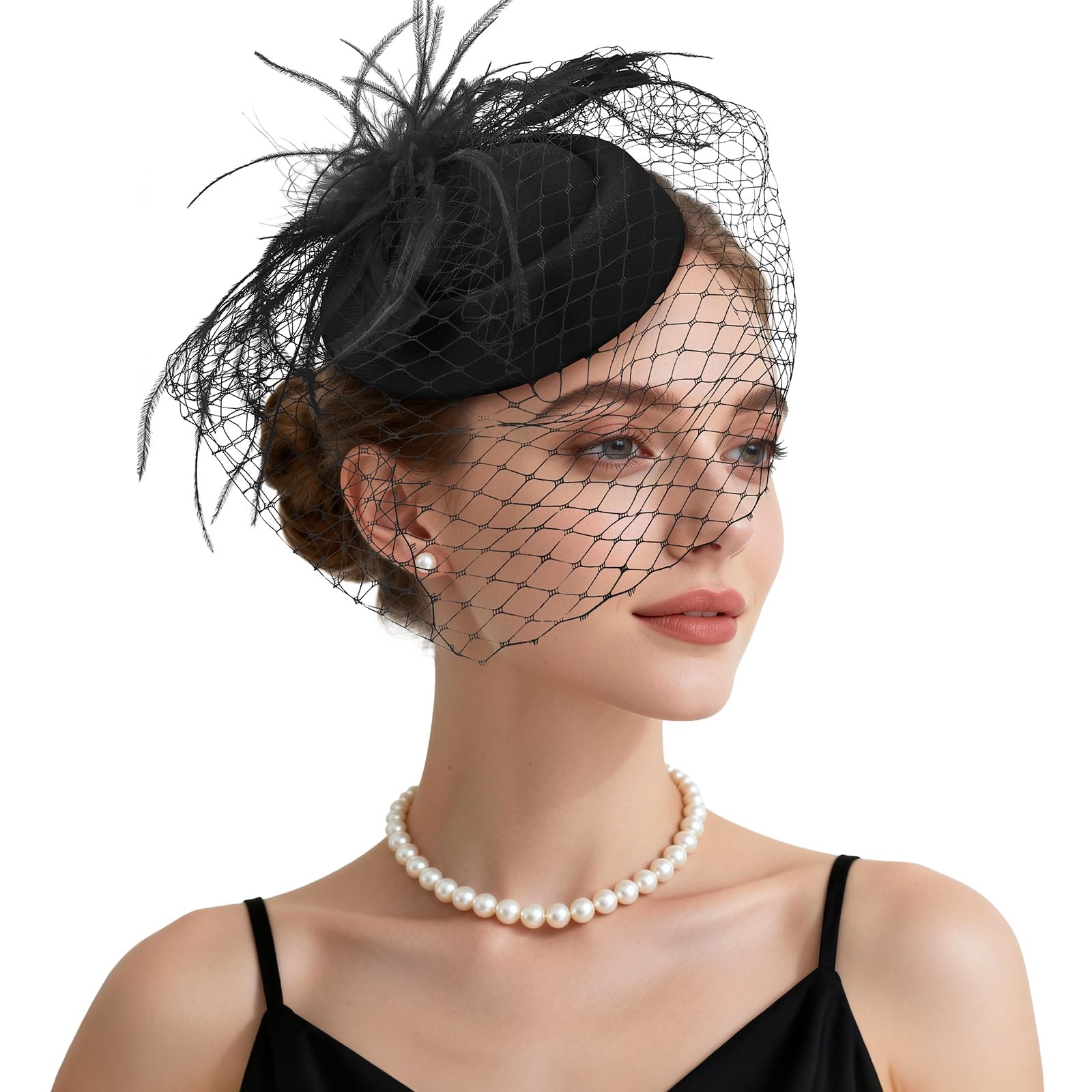 Fascinator Hat Veil Feather Fascinator Tea Party Bridal Wedding Veil Retro Hat Fascinator Hat Veil Feather Fascinator Tea Party Bridal Wedding Veil Retro Hat