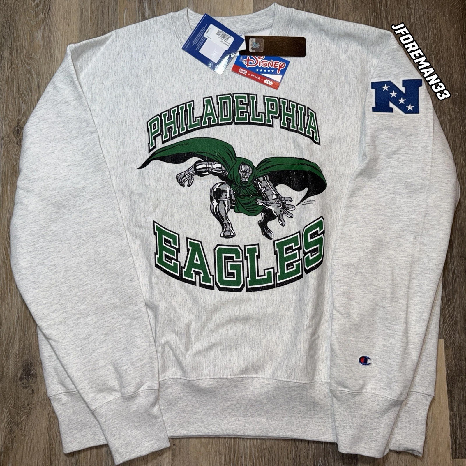 Philadelphia Eagles Disney Champion Dr Doom Sweatshirt NFL Avengers Doomsday