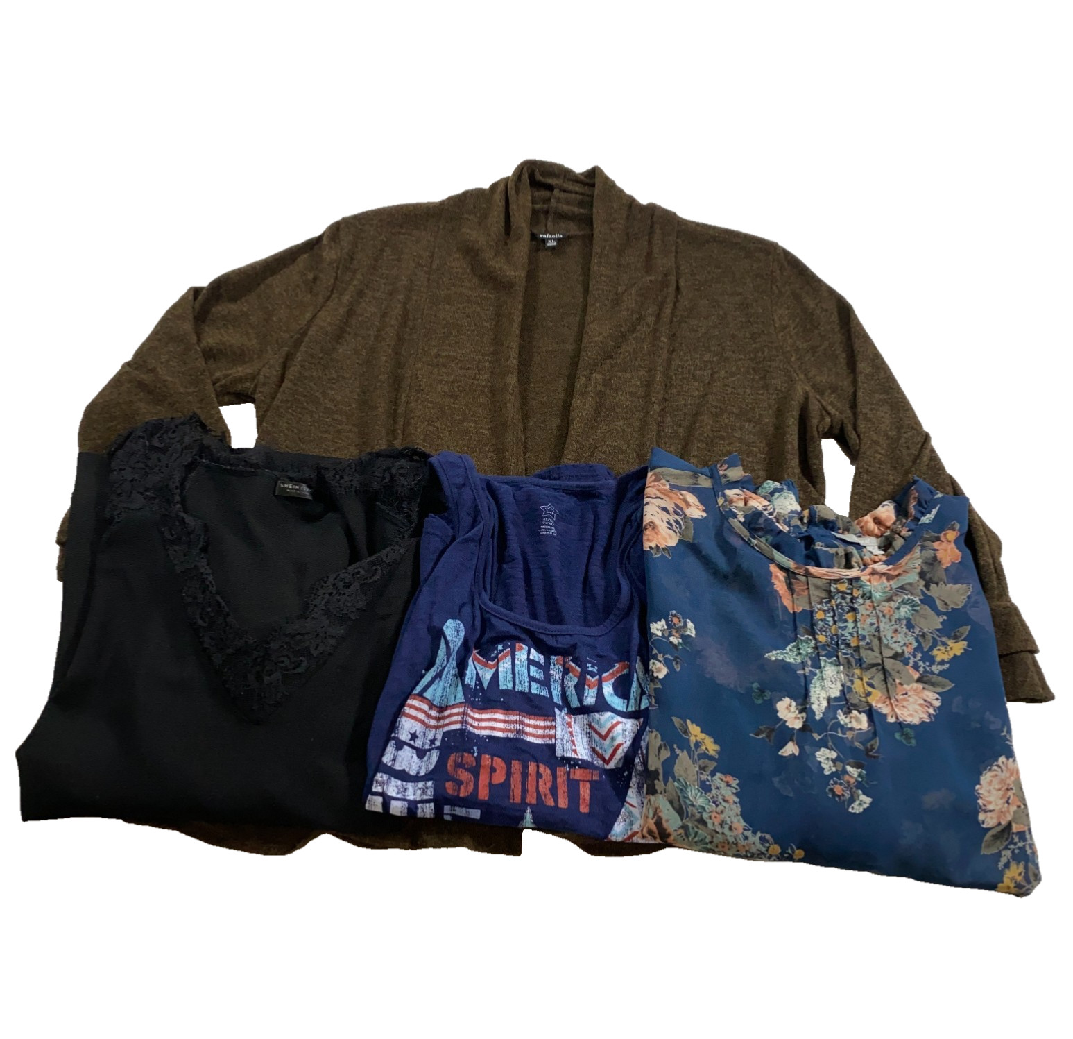 Lot of 4 Rafaella Sweet Rain Womens Cardigan & Top Size XL Floral