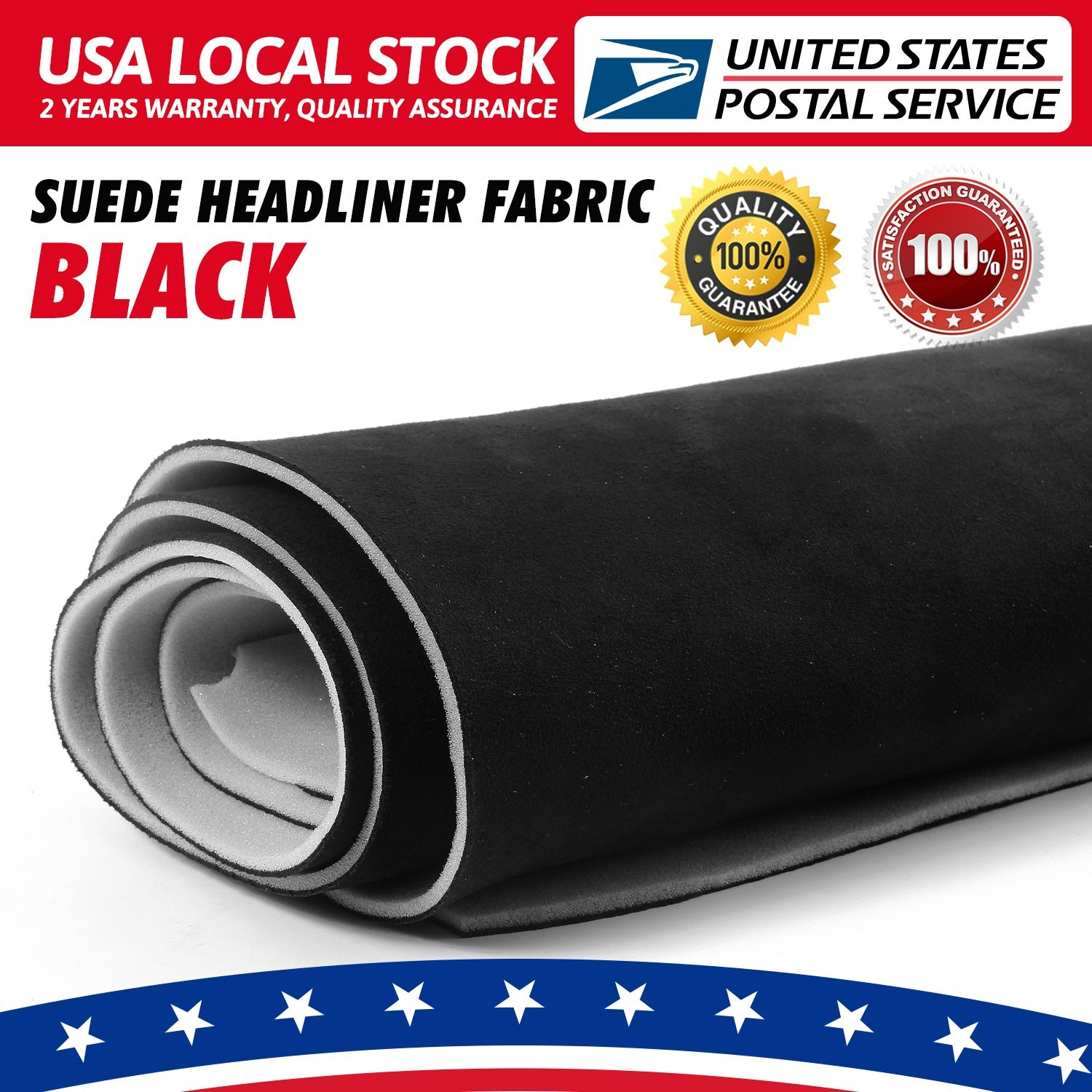 3MM Black Suede Headliner Fabric 80
