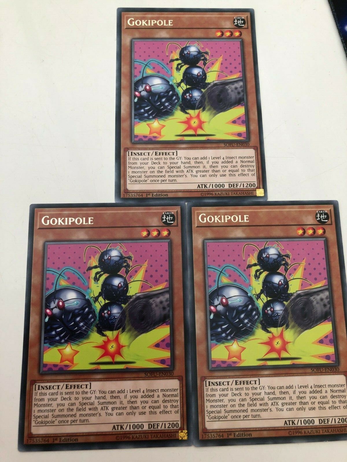 Yugioh Gokipole SOFU-EN030 Rare NM x3 Play Set Yugioh Gokipole SOFU-EN030 Rare NM x3 Play Set