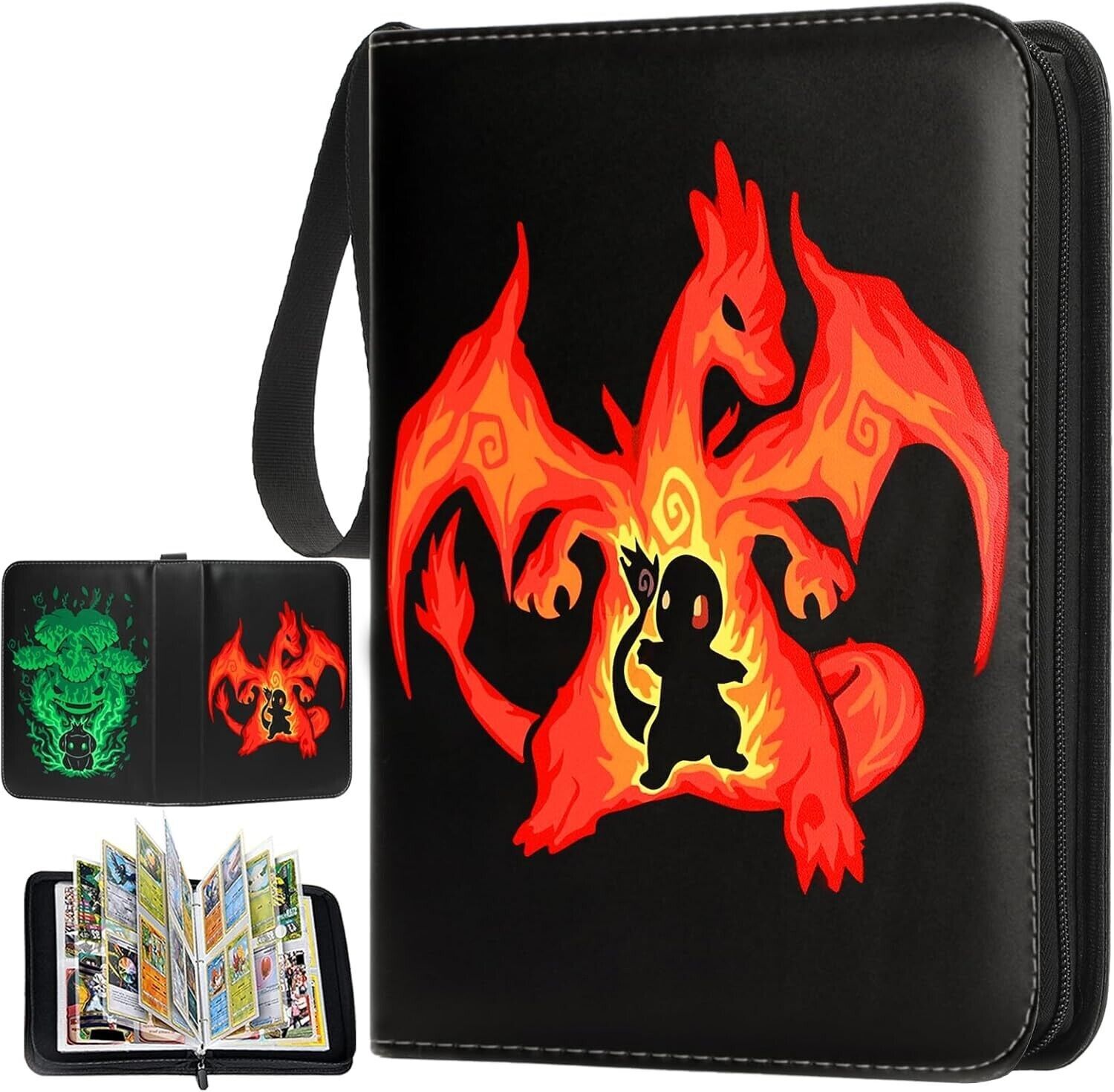 Card Binder for Pokemon Cards Holder Fits 400 Cards w/ 50 Removable Sleeves TCG Card Binder for Pokemon Cards Holder Fits 400 Cards w/ 50 Removable Sleeves TCG