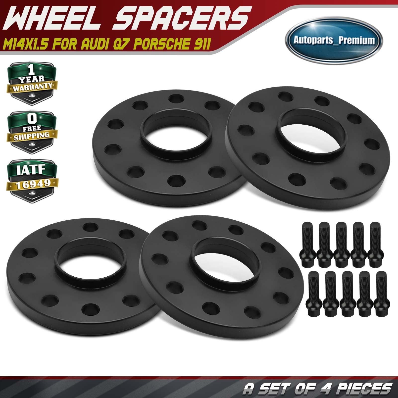 4pcs 5x130mm to 5x130mm Wheel Spacers 14x1.5 71.6 15mm for Audi Q7 Porsche 911