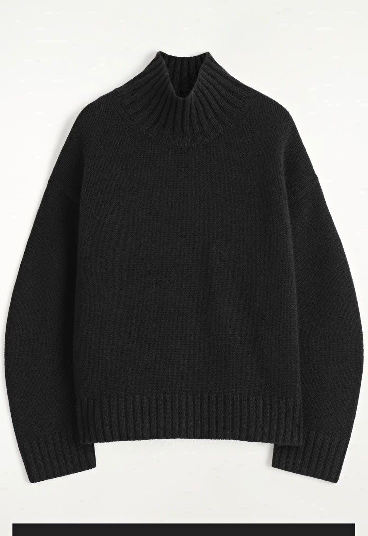 COS Cashmere Turtleneck Sweater Black Size L COS Cashmere Turtleneck Sweater Black Size L