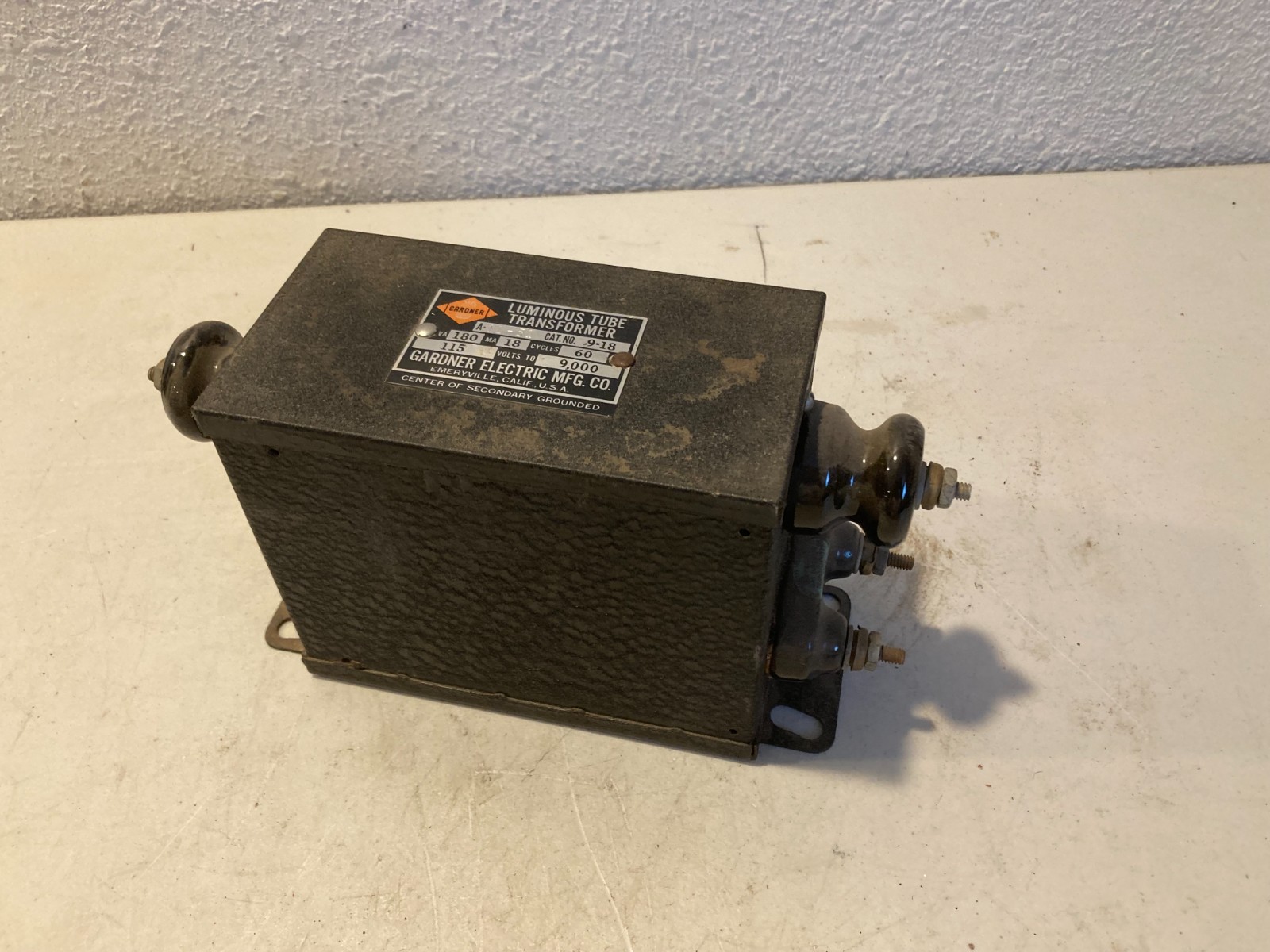 Vintage Gardner Electric Luminous Tube Transformer Cat No 9-18 115V 9000V
