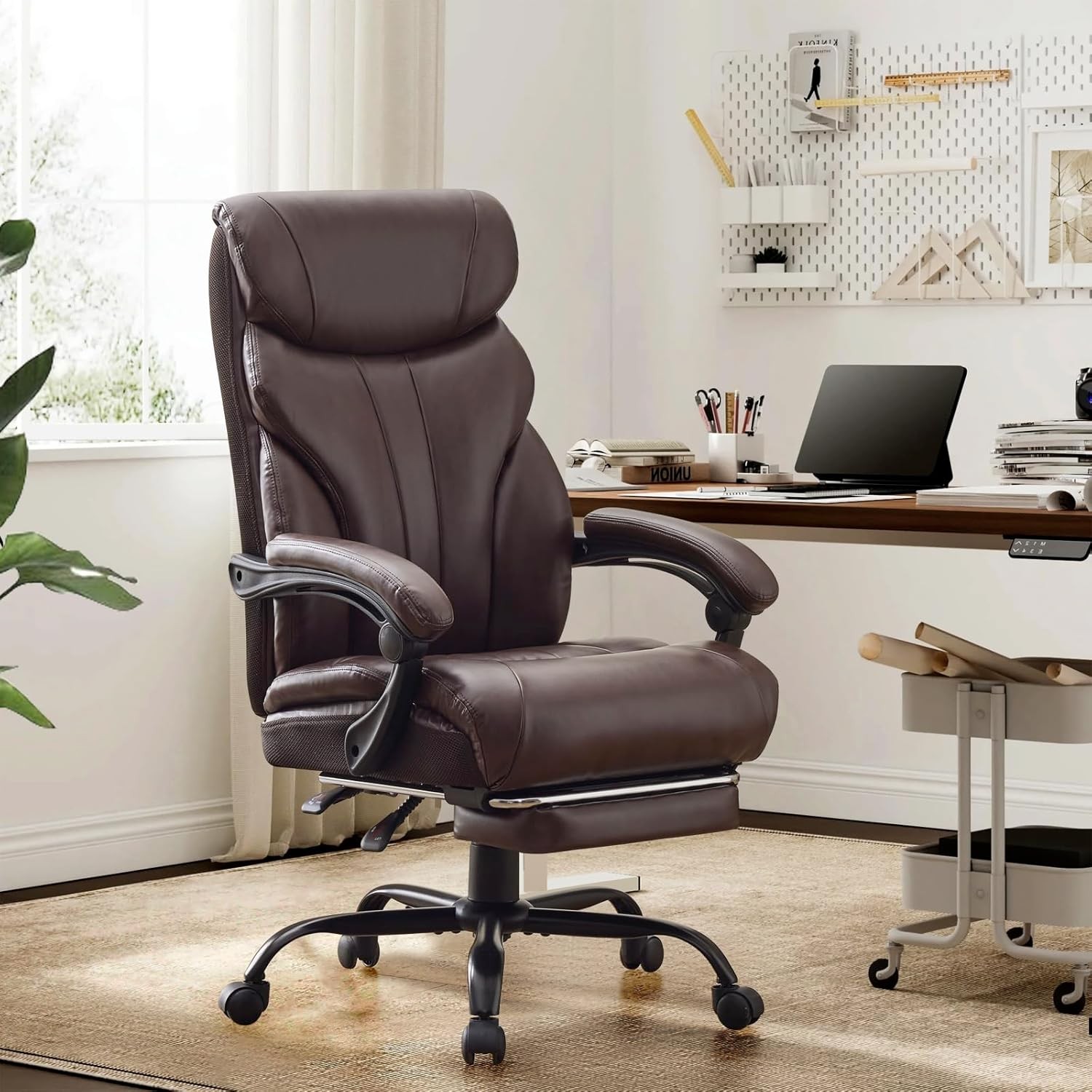 500lbs Big and Tall Office Chair with Footrest, Wide Ergonomic Computer Chair 500lbs Big and Tall Office Chair with Footrest, Wide Ergonomic Computer Chair