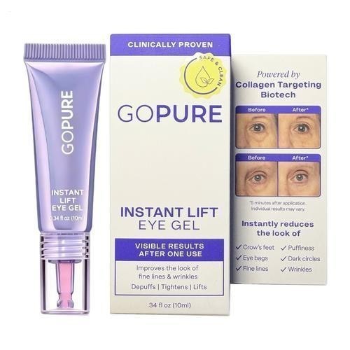 [Go Pure] Instant Lift Eye Gel NEW PRODUCT Depuffs Tightens Lifts 0.34 Oz NIB